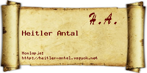 Heitler Antal névjegykártya
